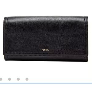 Black Logan RFID flap wallet